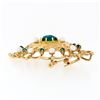 Image 5 : Vintage 18k Gold Oval Turquoise & Round Pearl Open Work Brooch Pin or Pendant