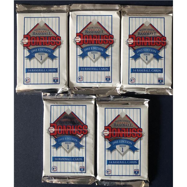1993 DONRUSS BASEBALL SERIES ONE PACKS (5)
