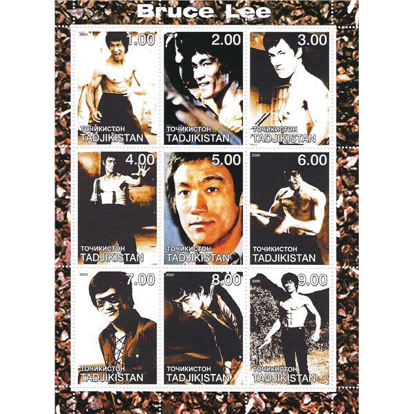 Bruce Lee - Tadjikistan Commemorative Souvenir Stamp Sheet