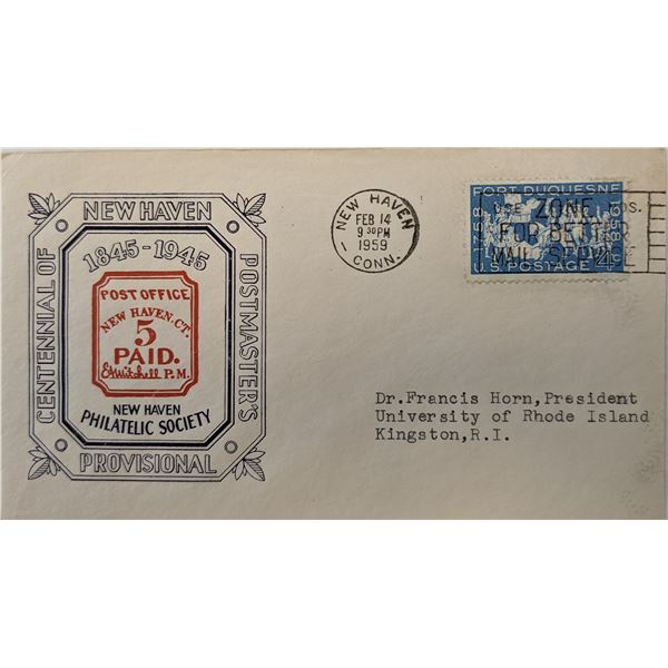 Centennial Of New Haven Postmaster's First Day Cover