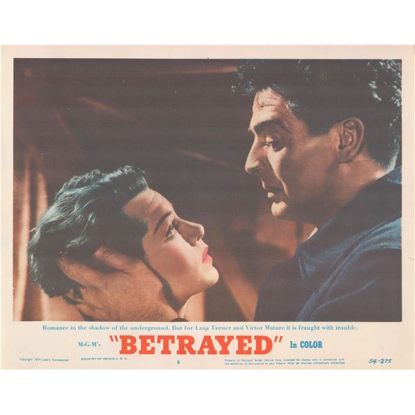 Betrayed 1954 original vintage lobby card