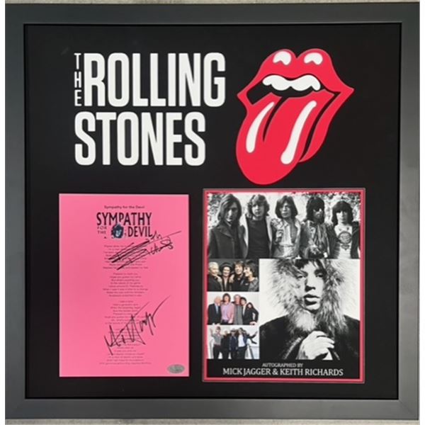 The Rolling Stones signed Sympathy for the Devil lyrics collage