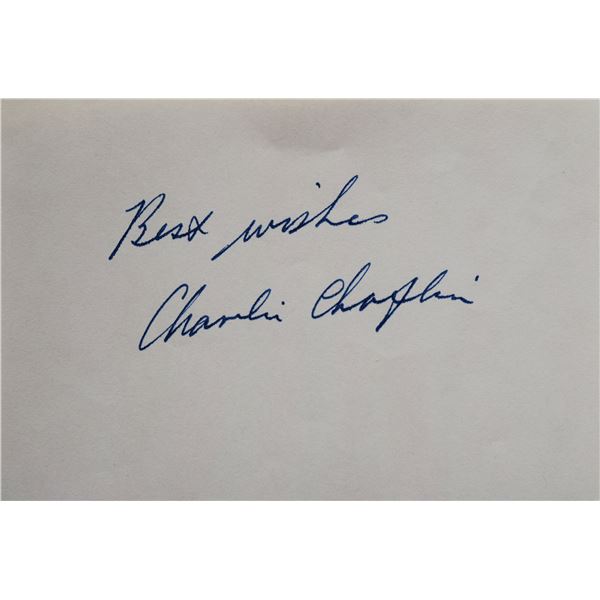 Charlie Chaplin signed slip
