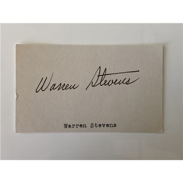 Warren Stevens original signature