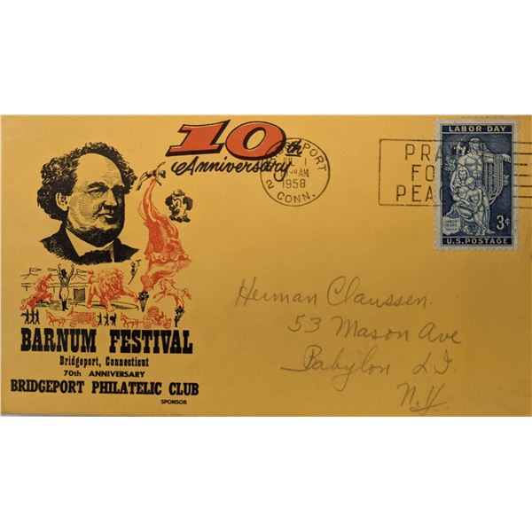 Bridgeport Philatelic Club - Barnum Festival 70th Anniversary Fist Day Cover