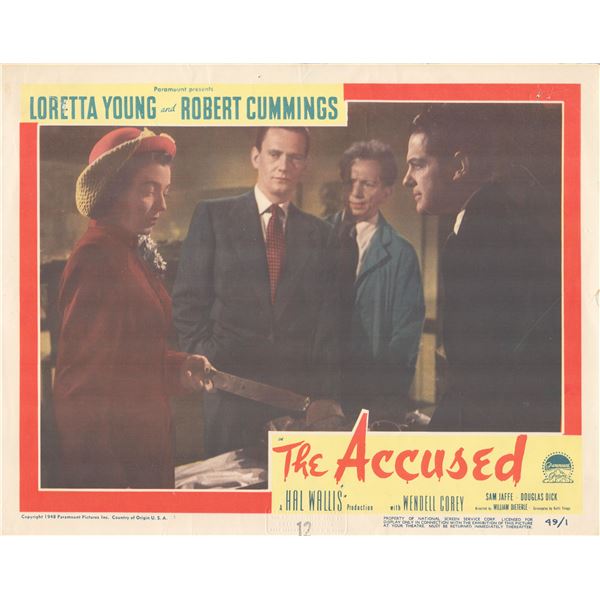 The Accused 1948 original vintage lobby card