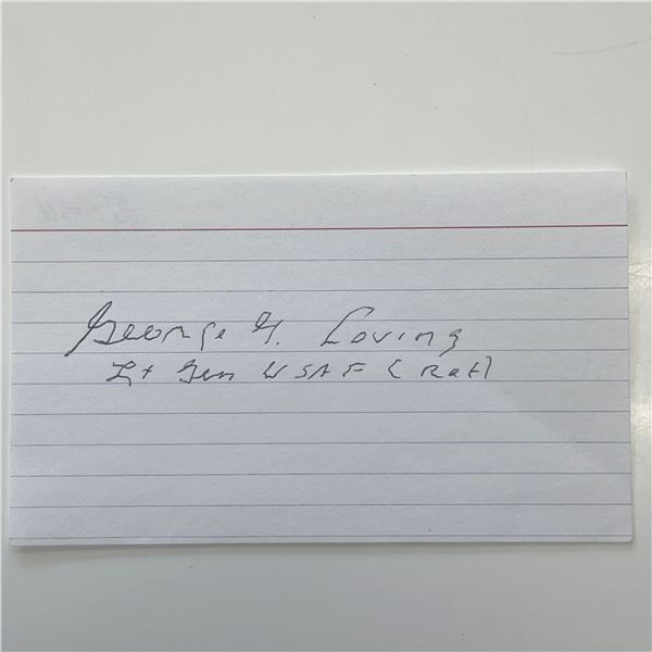 USAF General George G. Loving Jr. original signature
