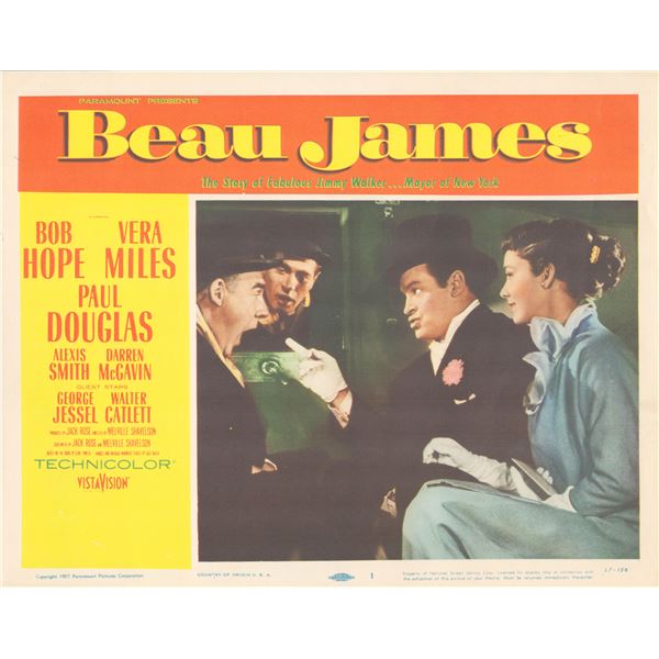 Beau James  1957 original vintage lobby card