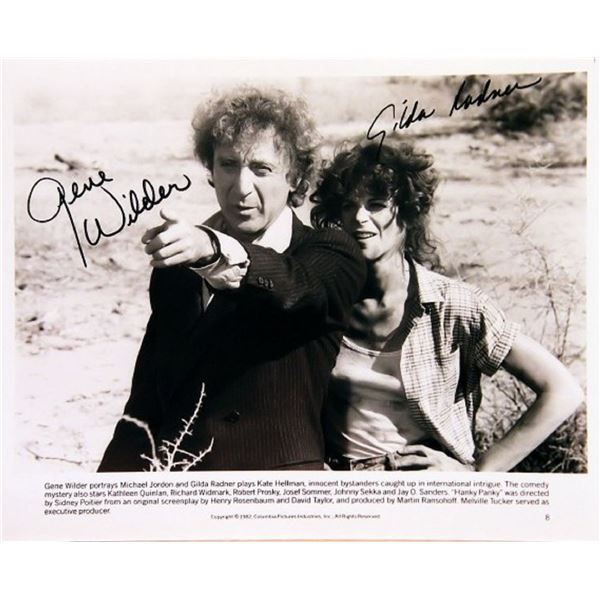 Gilda Radner and Gene Wilder signed movie still photo
