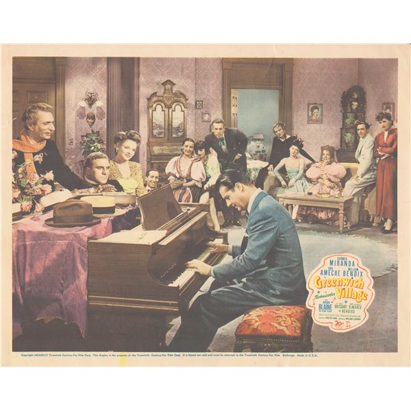 Greenwich Village 1944 original vintage lobby card