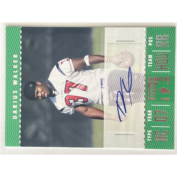 Darius Walker signed 2007 Topps TX Exclusive trading card