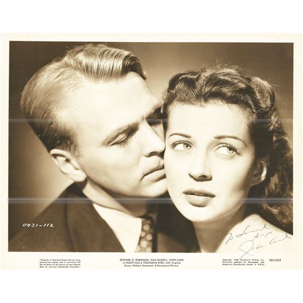 Night Has a Thousand Eyes  John Lund Signed Movie Photo