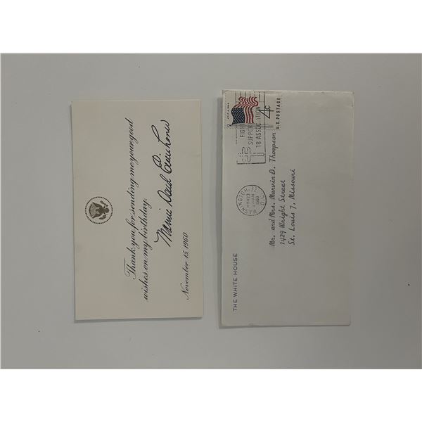 1960 Mamie Doud Eisenhower signed thank you card