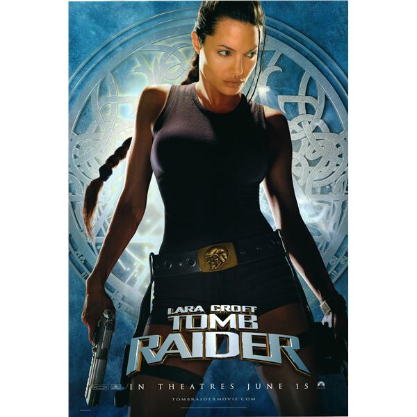Lara Croft: Tomb Raider 2001 original vinyl advertising promotion movie banner