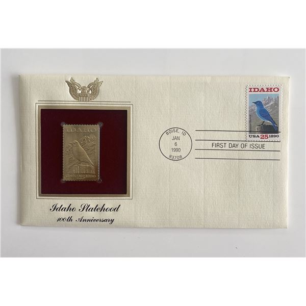 Idaho Statehood 100th Anniversary Gold Stamp Replica First Day Cover