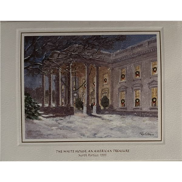 Bill and Hillary Clinton facsimile signed Christmas card