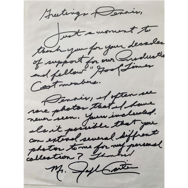 Good Times Ralph Carter Signed Letter
