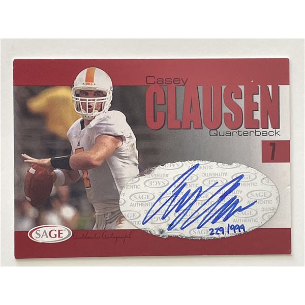 Casey Clausen signed 2004 Sage Hit trading card
