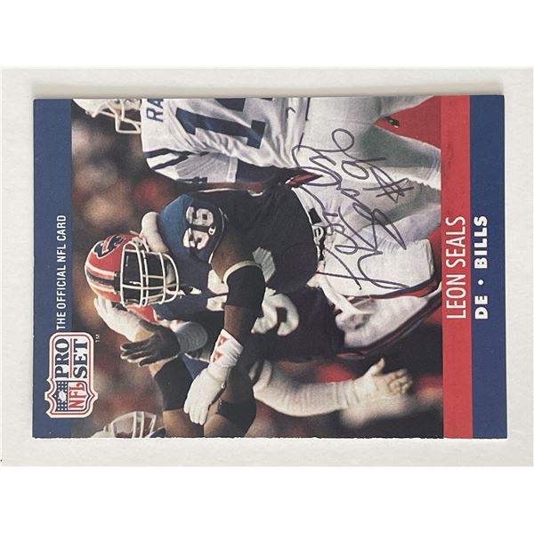 Buffalo Bills Leon Seals 1990 NFL #442 signed card