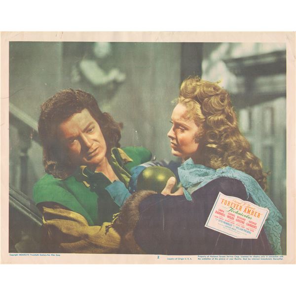 Forever Amber 1947 original vintage lobby card