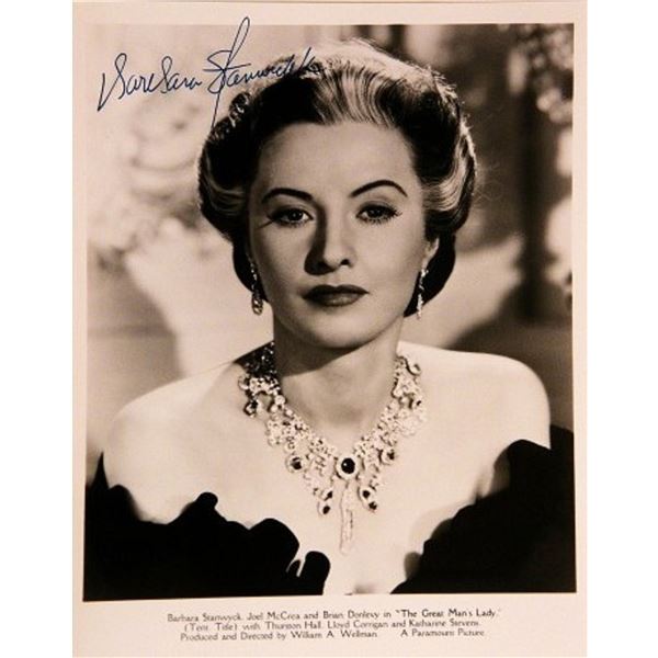 Barbara Stanwyck signed portrait photo