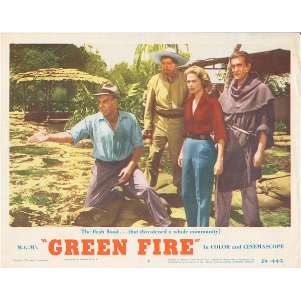 Green Fire 1954 original vintage lobby card