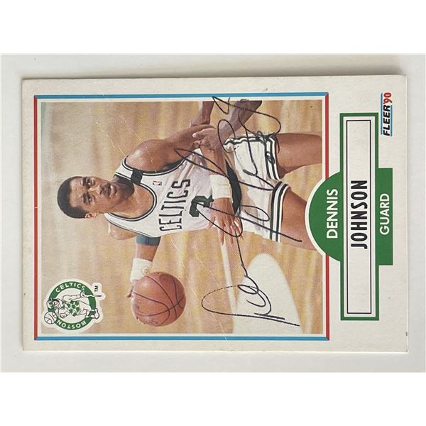 Boston Celtics Dennis Johnson Fleer '90 signed trading card