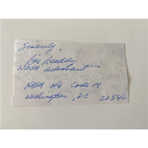 Nasa Astronaut Bill Ready Signed Note