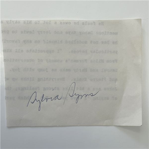 Sylvia Syms  original signature