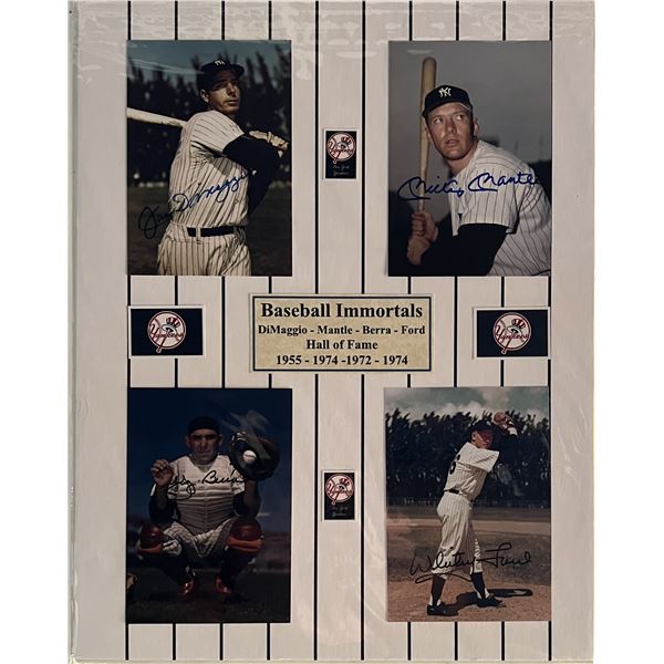 Joe DiMaggio, Whitey Ford, Yogi Berra and Mickey Mantle signed photo