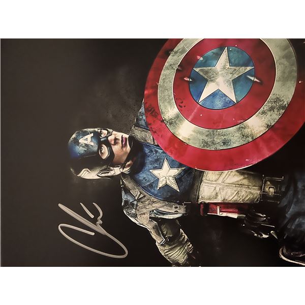 Captain America Chris Evans signed movie photo