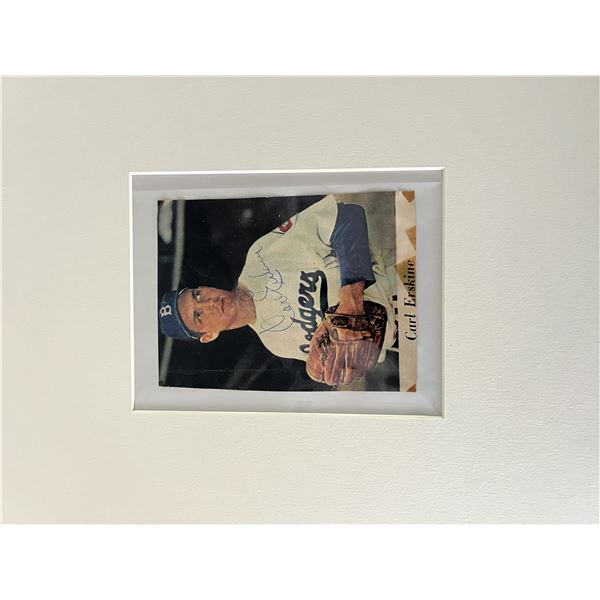 MLB Carl Erskine signed matted photo