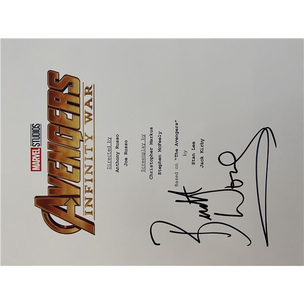 Avengers: Infinity War signed script cover