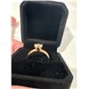 Image 2 : 18K gold plated 1CT simulated diamond round brilliant cut solitaire ring size 8