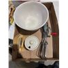 Image 1 : Vintage beaters bowl, coasters, and sugar container