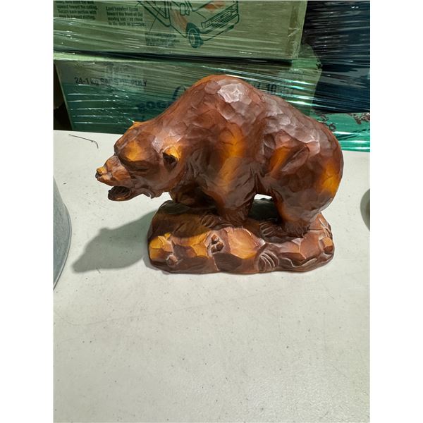 Carved bear signed Amy