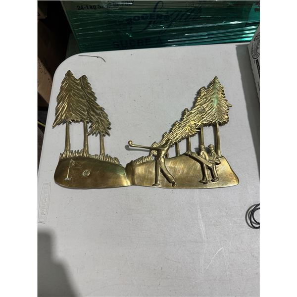 Brass golfing decor