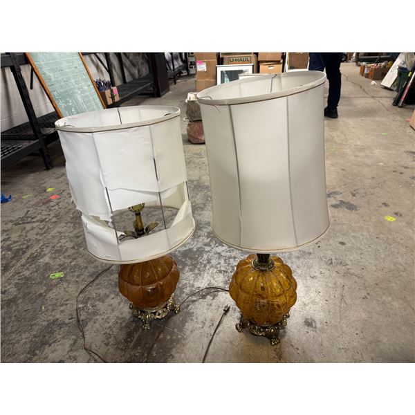 Pair of lamps needs new shades, glass globes