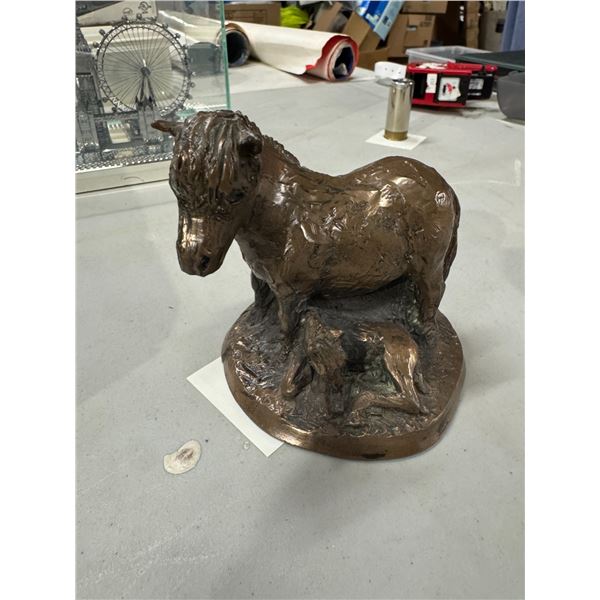 Horse and foal  figurine brass?