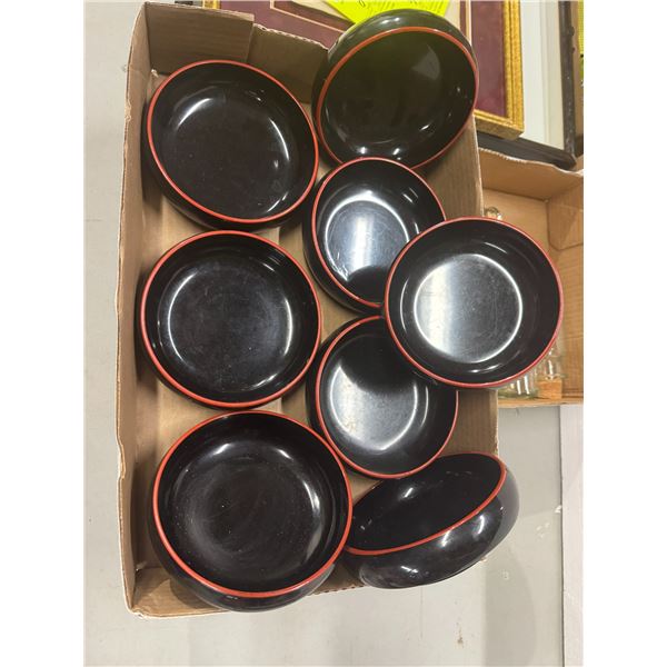 8 Chinese lacquerware bowls