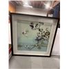 Image 1 : Asian shadowbox feather/silk watercolor