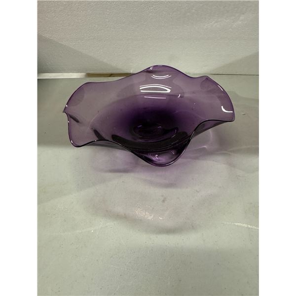 Purple glass bowl