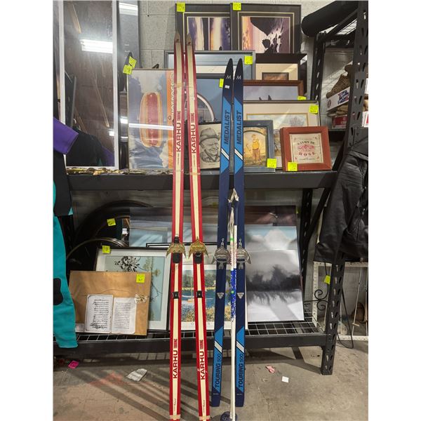 Cross country, skis, and one set of polls