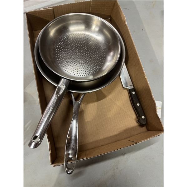 Pans and knife