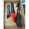 Image 1 : Zip ties, umbrella, and flashlight