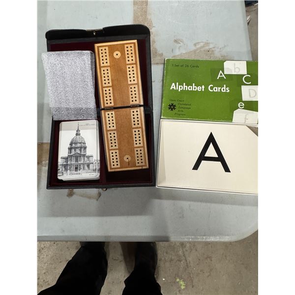 Crib board and alphabet cards
