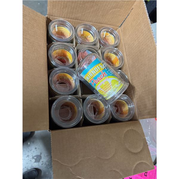 12 new 12 ounce Smirnoff peach logo mason jar glasses
