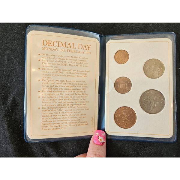 Britian's first decimal coins- 1971