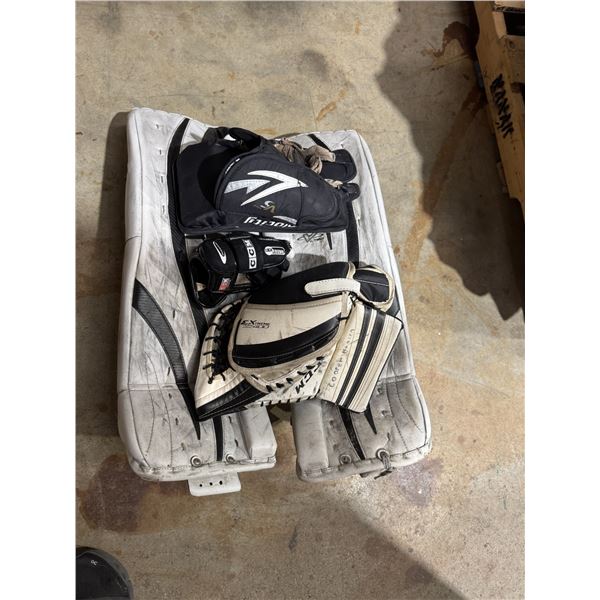 Hockey gear goalie pads, etc.