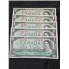 Image 1 : 5- $1 Canadian Centennial bills